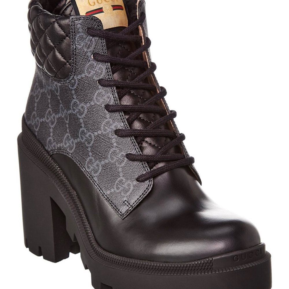 Gucci Women's Black Lace-Up Boots